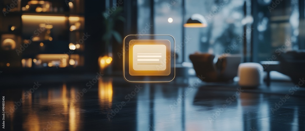 A computer screen with a yellow square on it A computer screen with a yellow square on it
