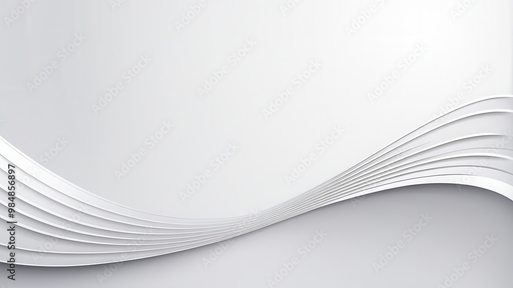 Fototapeta premium A minimalist design featuring smooth, flowing white waves on a light background, ideal for backgrounds or presentations.