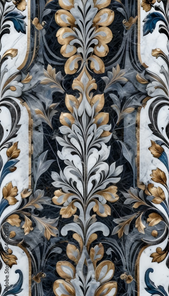 A marble surface with a floral pattern A marble surface with a floral pattern