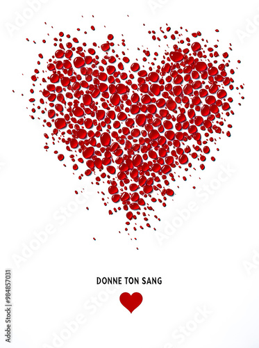 Poster of a blood drive, in French with the words donate blood.