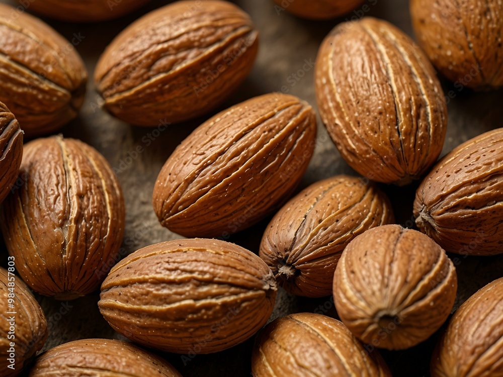 Organic whole almonds with smooth skin and natural patterns Organic whole almonds with smooth skin and natural patterns