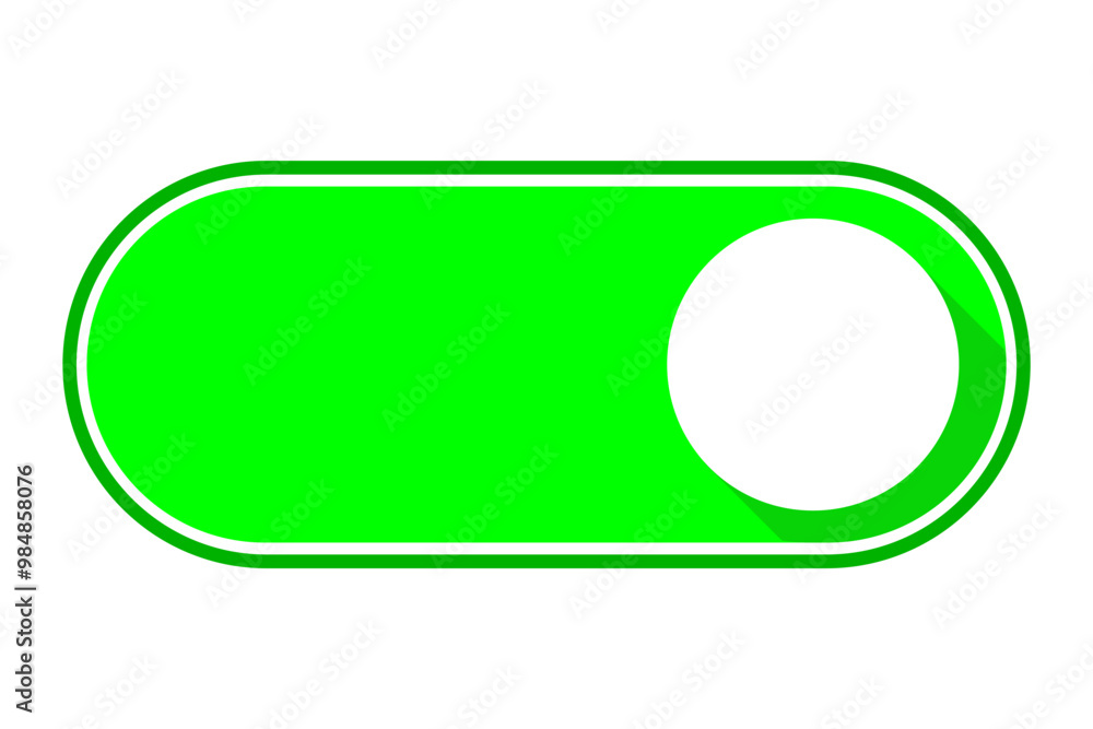 Green On toggle switch button icon symbol. Flat vector illustration Green On toggle switch button icon symbol. Flat vector illustration