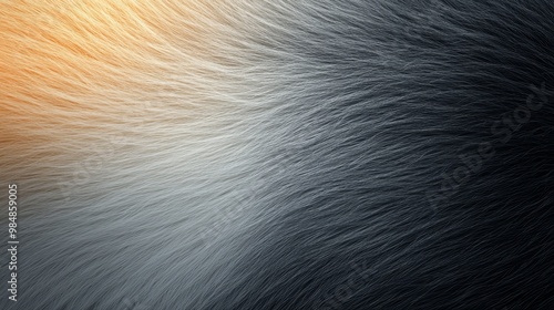 A close-up of plush fur transitioning from a light golden hue to a deep charcoal black, showcasing the softness and texture of the material. Ideal for backgrounds, product mockups, and textures.