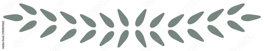 Botanical Border | Elegant Laurel Leaves | Leafy Split Border | Simple Vector Graphic Botanical Border | Elegant Laurel Leaves | Leafy Split Border | Simple Vector Graphic