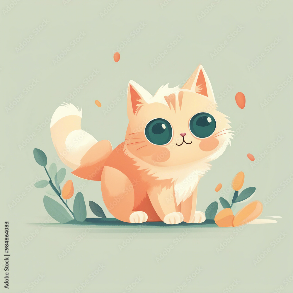 cute adorable little cat illustration cute adorable little cat illustration