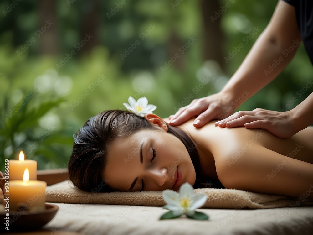 Professional massage therapy at a spring spa retreat. Professional massage therapy at a spring spa retreat.