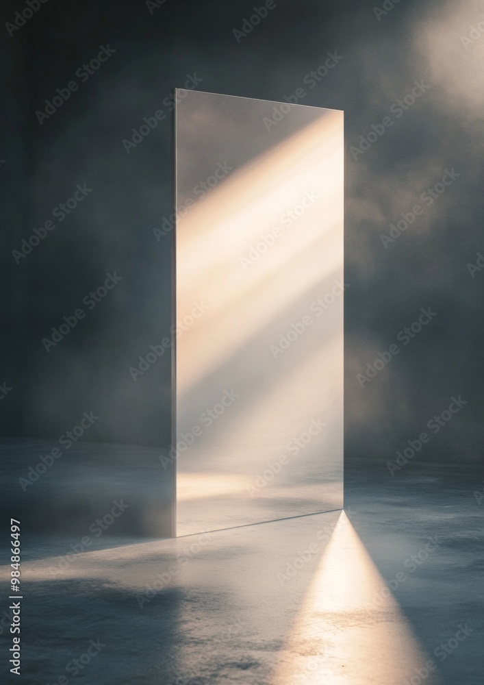 A large mirror is reflected in the sunlight, creating a sense of depth and space A large mirror is reflected in the sunlight, creating a sense of depth and space