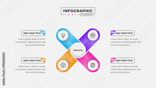Vector 4 steps business process infographic design template