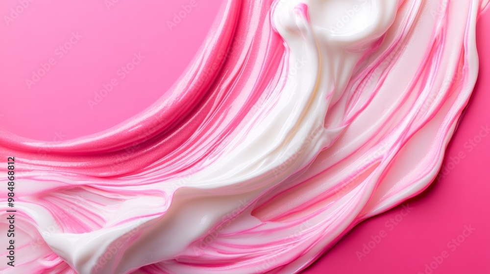 Creamy white moisturizer with a soft pink tint, creating a swirl of elegance and luxury. Perfect for a luxurious skincare routine, hydrating and pampering your skin. Creamy white moisturizer with a soft pink tint, creating a swirl of elegance and luxury. Perfect for a luxurious skincare routine, hydrating and pampering your skin.