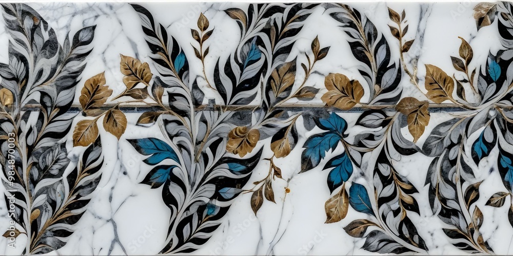 A marble surface with a floral pattern A marble surface with a floral pattern