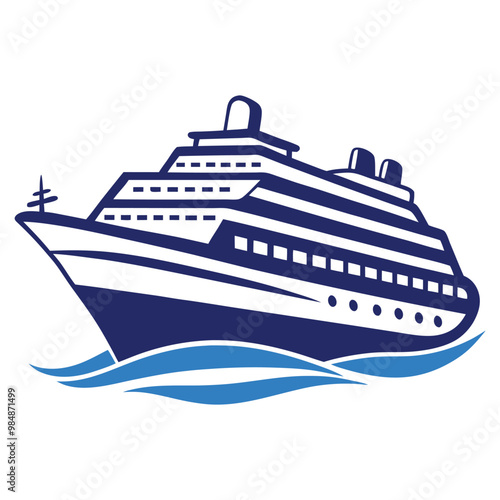 Cruise Ship vector Icon  Nautical Travel Vector Illustration Design