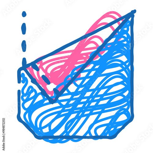 ripped pocket doodle icon sketch vector. ripped pocket sign. isolated symbol illustration
