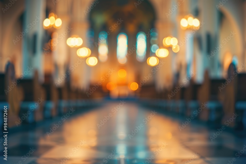 Fototapeta premium church interior blur abstract background church interior blur abstract background