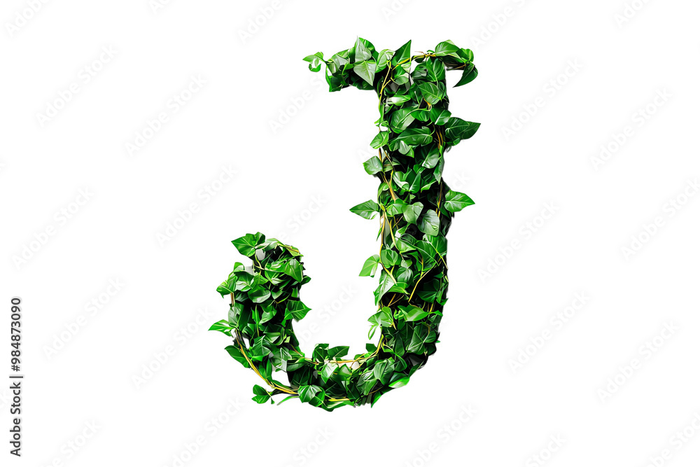 Letter J with Green Leaves and Botanical Typography, Nature-Inspired Alphabet Design on Transparent Background, Perfect for Eco-Friendly and Decorative Themes Letter J with Green Leaves and Botanical Typography, Nature-Inspired Alphabet Design on Transparent Background, Perfect for Eco-Friendly and Decorative Themes