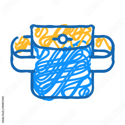 elastic pocket doodle icon sketch vector. elastic pocket sign. isolated symbol illustration