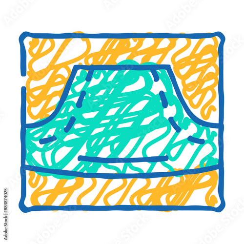 hoodie pocket doodle icon sketch vector. hoodie pocket sign. isolated symbol illustration