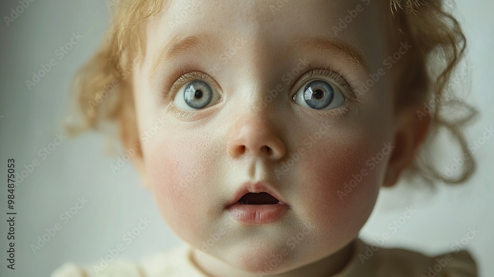 Adorable Baby Girl Portrait with Big Blue Eyes Adorable Baby Girl Portrait with Big Blue Eyes