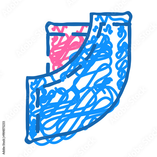 trouser pocket doodle icon sketch vector. trouser pocket sign. isolated symbol illustration