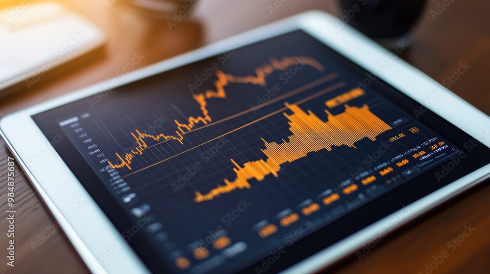 A stylish image of a tablet displaying a gold price chart with interactive features, set against a clean, modern background, emphasizing the sleek design. A stylish image of a tablet displaying a gold price chart with interactive features, set against a clean, modern background, emphasizing the sleek design.