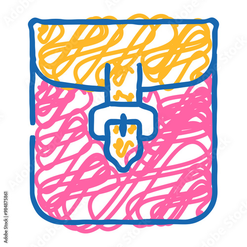 clasp pocket doodle icon sketch vector. clasp pocket sign. isolated symbol illustration