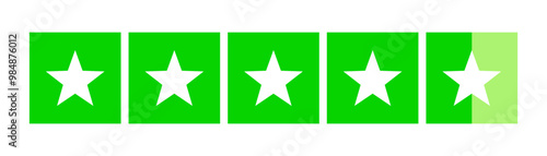 Green product review stars business element icons