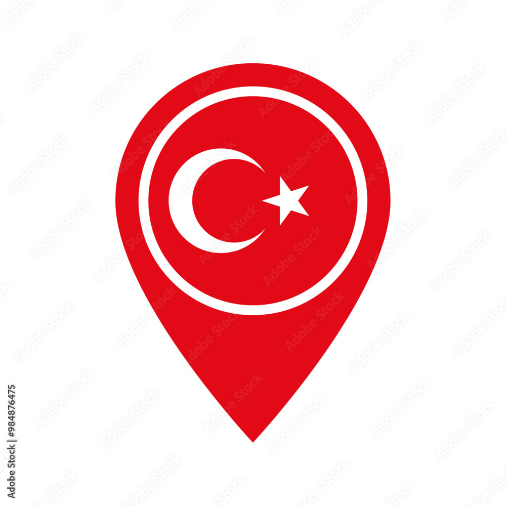 Turkey flag location icon Turkey flag location icon