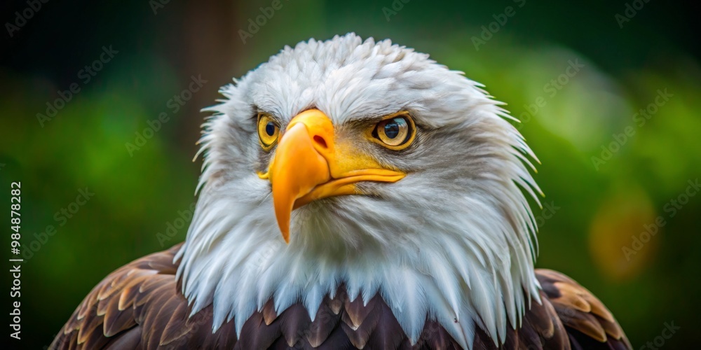 A Close-Up View of a Bald Eagle's Head, Featuring Sharp Detail and Contrasting Colors, Bird, Wildlife, Photography A Close-Up View of a Bald Eagle's Head, Featuring Sharp Detail and Contrasting Colors, Bird, Wildlife, Photography
