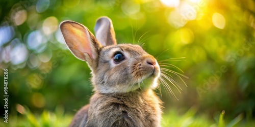 A Curious Bunny in a Sunny ...