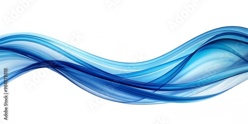 Abstract Blue Wave, Digital Art, Abstract Design, Flowing Lines