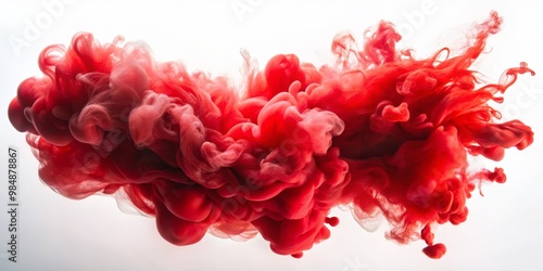 Abstract Red Ink Swirl, Abs...