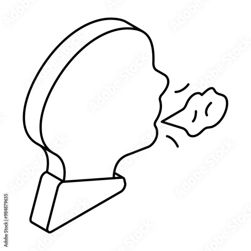 Premium download icon of cough 