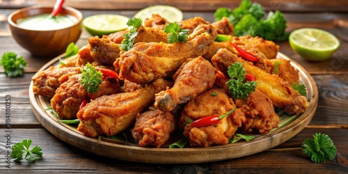 Crispy Fried Chicken Wings with Chili and Lime, Chicken , Wings , Appetizer