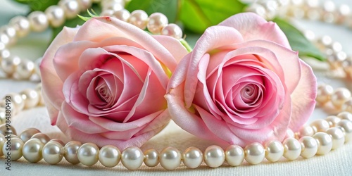 Delicate Pink Roses with Pe...