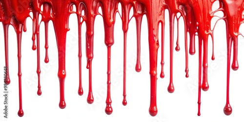 Dripping Red Paint - Close-...