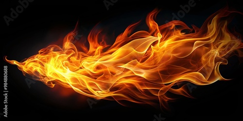 Fiery Abstract Flame Swirli...