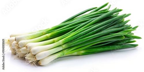 Fresh Green Onions Isolated...