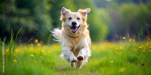 Golden Retriever Running Th...
