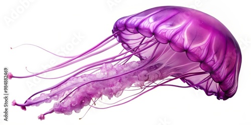 Purple Jellyfish in White, ...