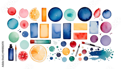 Obraz na płótnie modern white splash watercolor shape illustration abstract olated background watercolor abstract shape graphic invitation clip art art decoration background design hand-painted illustration edition w salonie