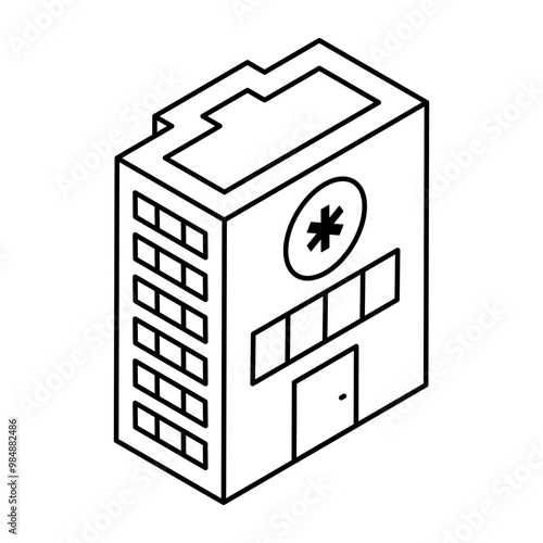 Modern design icon of hospital building 