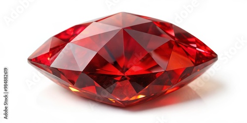 Red Gemstone with Facets, D...