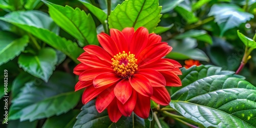 Red Flower with Yellow Cent...