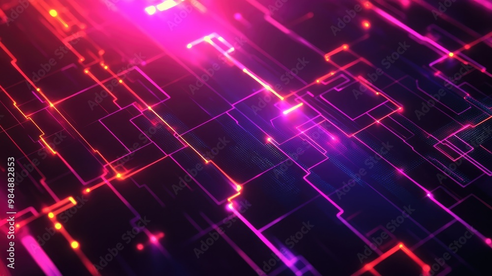 Abstract digital background with glowing lines and shapes. Abstract digital background with glowing lines and shapes.