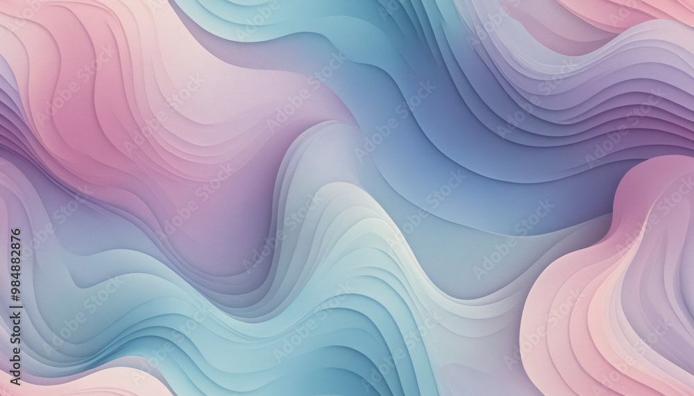 Fototapeta premium Fond abstrait texture dégradé rose bleu pastel forme courbe vague mouvement dynamique ordinateur.