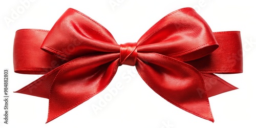 Red Satin Ribbon Bow, Isola...
