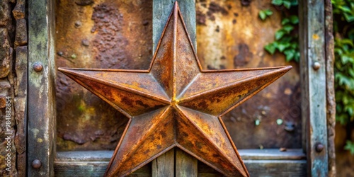 Rustic Metal Star, a Close-...