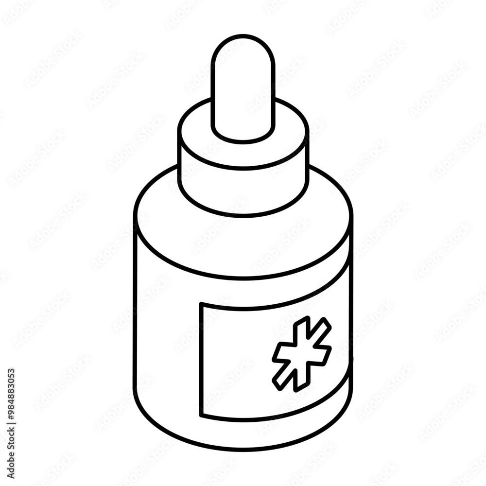 Conceptual flat design icon of liquid medicine Conceptual flat design icon of liquid medicine