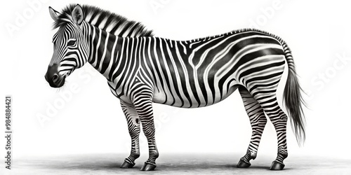 Zebra Standing Tall, 3D Ren...