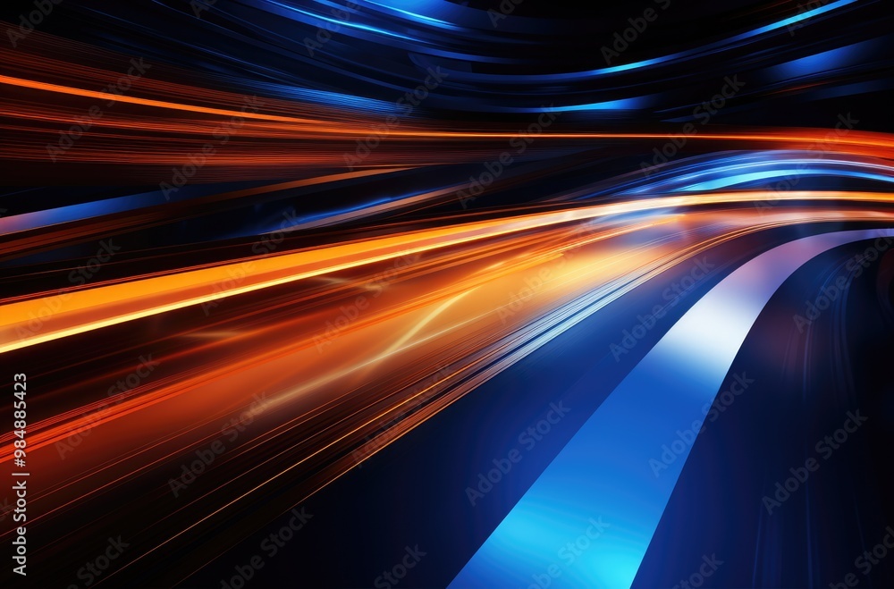 Abstract motion blur background with blue and orange lights. Abstract motion blur background with blue and orange lights.