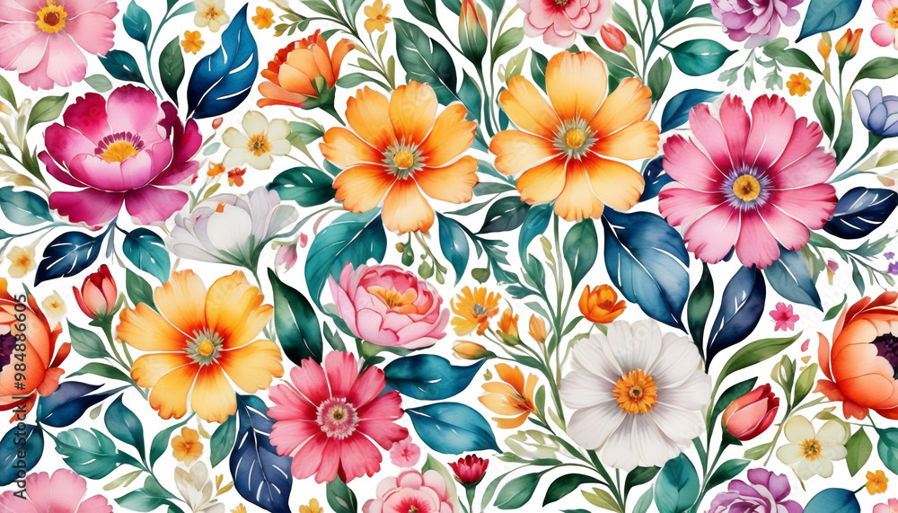 bright illustration watercolor background painting floral abstract baroque flowers style art background beautiful beauty bloom blossom blossoming botanical bouquet card colours colourful decoration